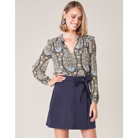 Spartina Aisley Blouse Jones Hundred Paisley Size M Green $148.00 - Picture 5 of 6